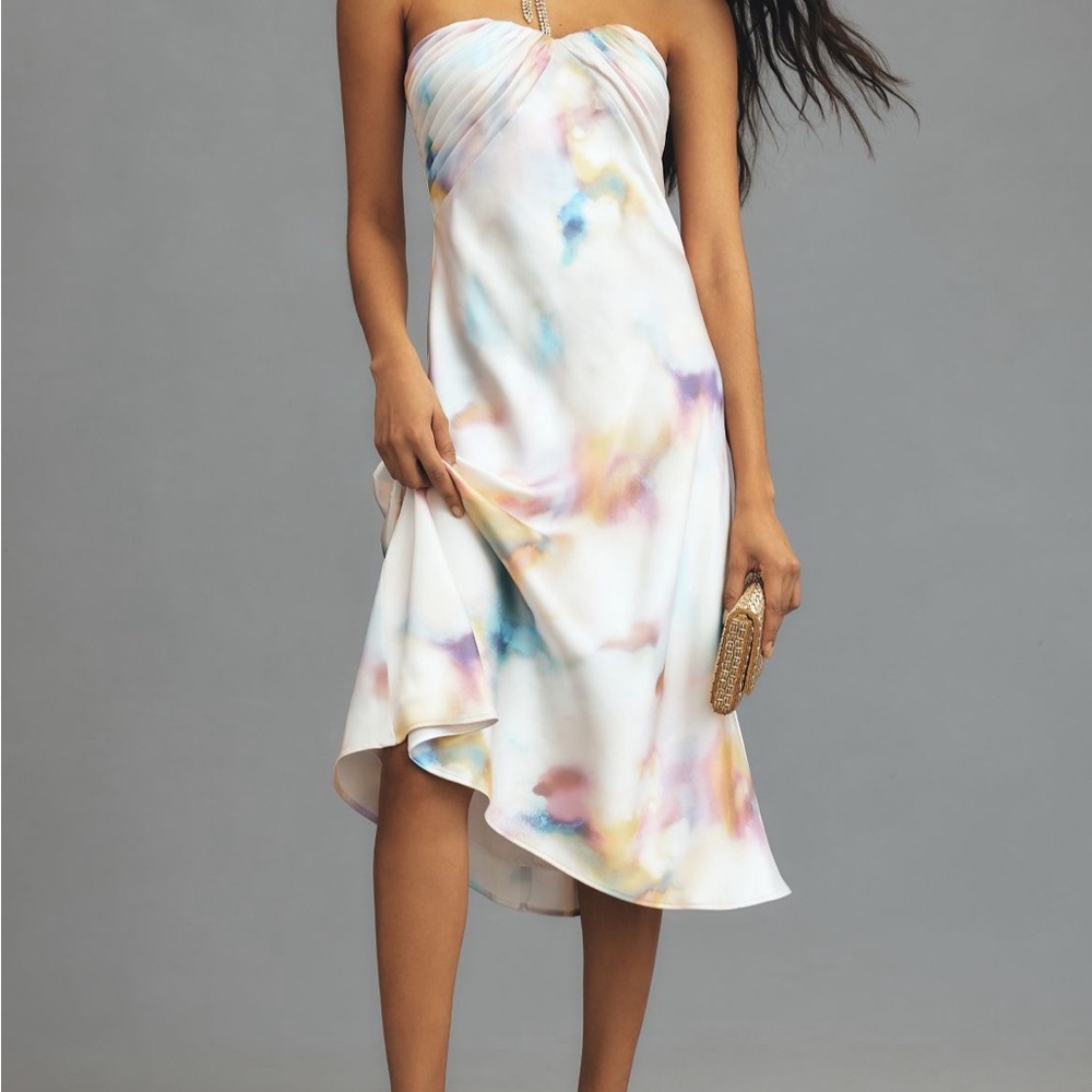 Anthro Monique Lhuiller Strapless Dress